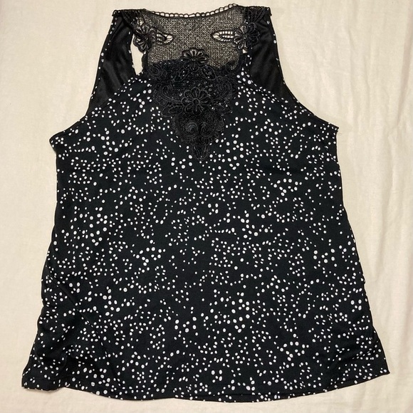 Julie's Closet Black and White Polka Dot Tiered Top | Lace Detail | Made in USA - Picture 3 of 10
